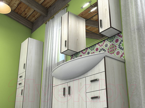 Изображение товара Шкаф-пенал для ванной Какса-А Винтер / 458396 (с 2 ящиками)