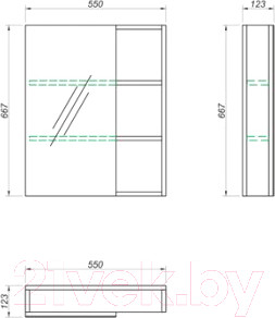 Изображение товара Шкаф с зеркалом для ванной Какса-А Винтер б/о 55 / 458393