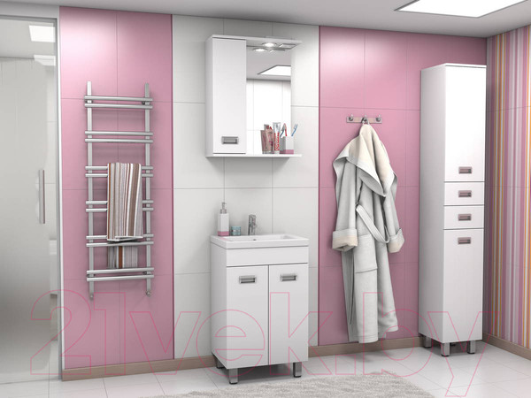 Изображение товара Шкаф с зеркалом для ванной Какса-А Пикколо с/о 55 L / 458383