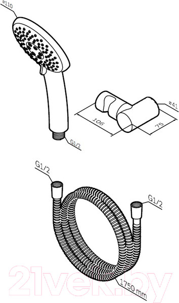Изображение товара Душевой гарнитур AM.PM Like F0118000
