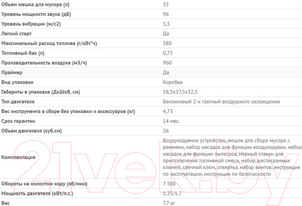 Изображение товара Воздуходувка бензиновая Sturm! GB1926