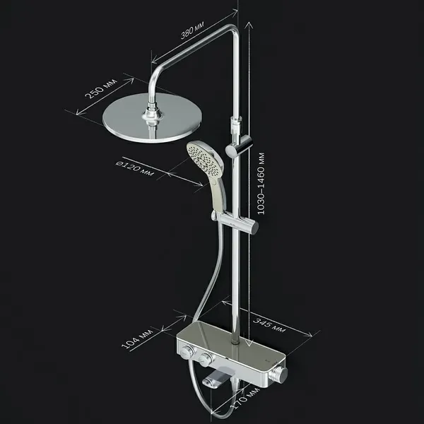 Изображение товара Душевая система со смесителем AM.PM Inspire F0750A500