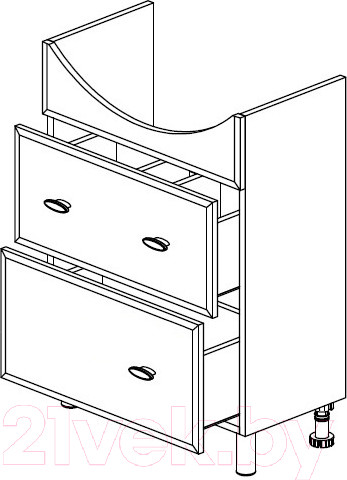 Изображение товара Тумба с умывальником СанитаМебель Лотос 601.600 + Грация
