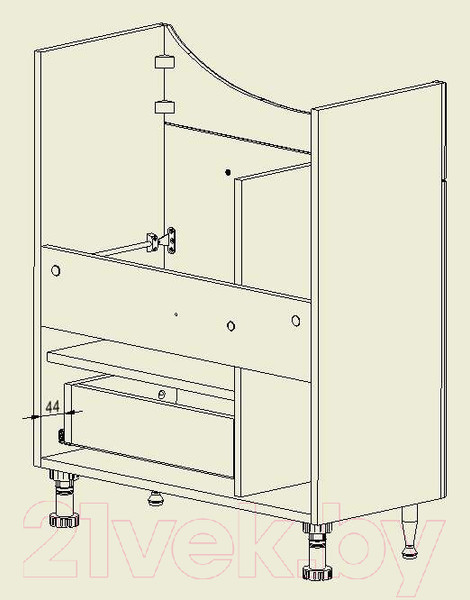 Изображение товара Тумба с умывальником СанитаМебель Камелия-66.79 Д2 + Балтика 70