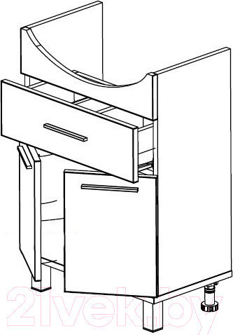 Изображение товара Тумба с умывальником СанитаМебель Прованс 601.600 + Балтика 60
