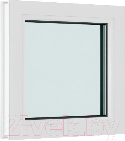 Изображение товара Окно ПВХ Brusbox Глухое 2 стекла (600x600x60)