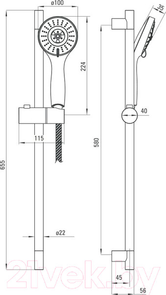Изображение товара Душевой гарнитур Deante Floks NGF 051K