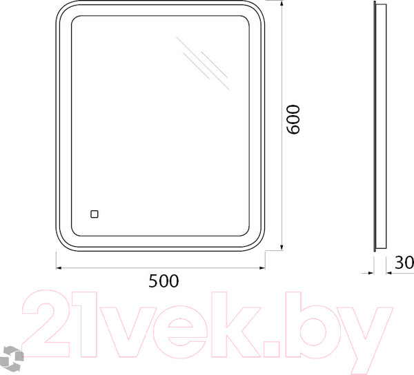 Изображение товара Зеркало BelBagno SPC-MAR-500-600-LED-TCH
