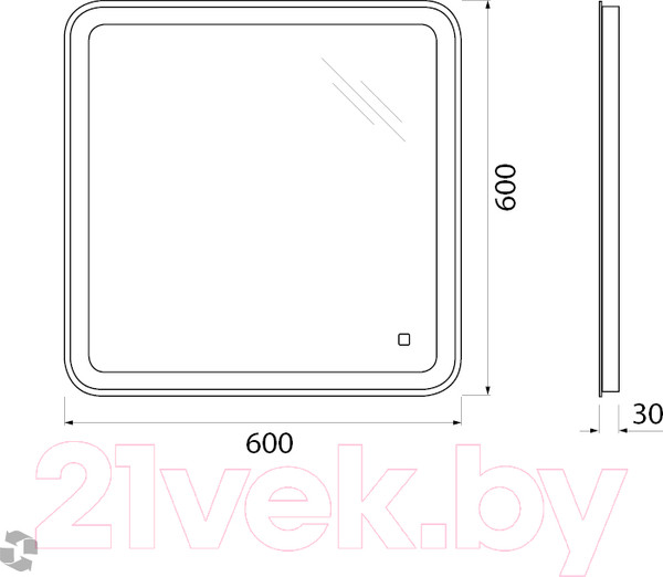Изображение товара Зеркало BelBagno SPC-MAR-600-600-LED-TCH