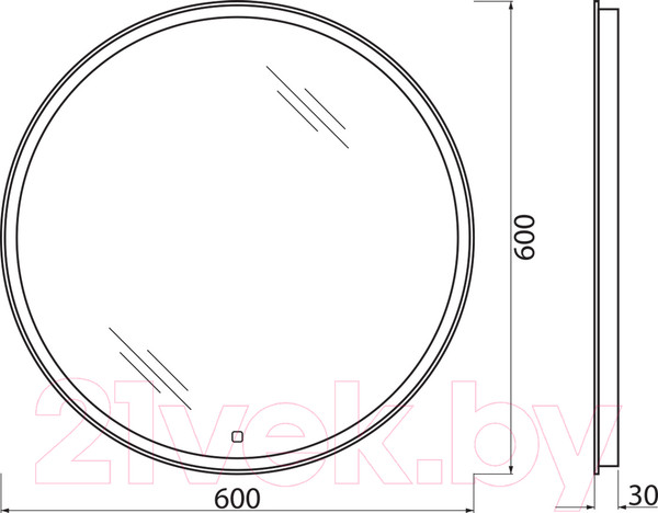 Изображение товара Зеркало BelBagno SPC-RNG-600-LED-TCH
