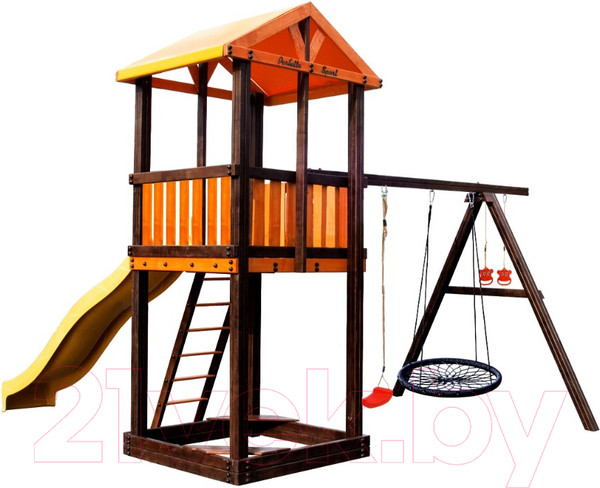 Изображение товара Игровой комплекс Perfetto Sport Pitigliano-3 + качели Паутина