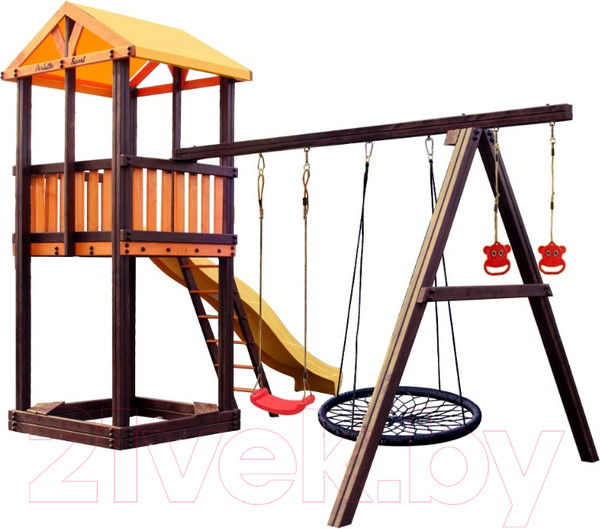 Изображение товара Игровой комплекс Perfetto Sport Pitigliano-3 + качели Паутина