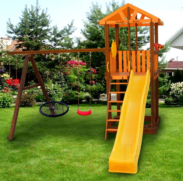 Изображение товара Игровой комплекс Perfetto Sport Pitigliano-3 + качели Паутина