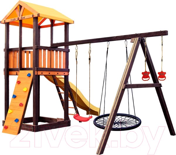 Изображение товара Игровой комплекс Perfetto Sport Pitigliano 4 + качели Паутина