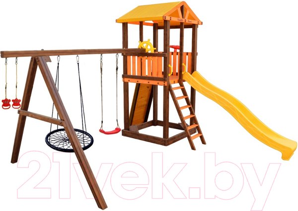 Изображение товара Игровой комплекс Perfetto Sport Pitigliano 4 + качели Паутина