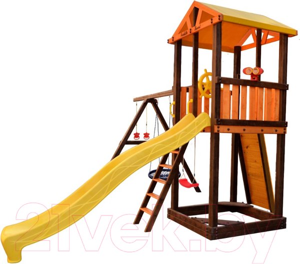 Изображение товара Игровой комплекс Perfetto Sport Pitigliano 4 + качели Паутина