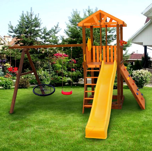 Изображение товара Игровой комплекс Perfetto Sport Pitigliano 5 + качели Паутина
