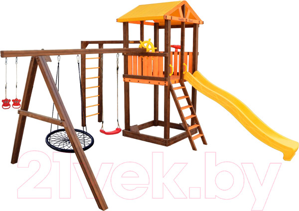 Изображение товара Игровой комплекс Perfetto Sport Pitigliano 6 + качели Паутина