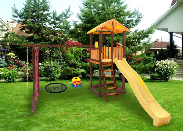 Изображение товара Игровой комплекс Perfetto Sport Pitigliano 9 + качели Паутина