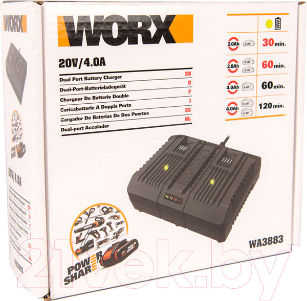 Изображение товара Зарядное устройство для электроинструмента Worx WA3883