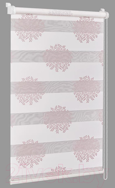 Изображение товара Рулонная штора Delfa Сантайм День-Ночь Декор МКД DN-44801 (57x160, крем/сиреневый)