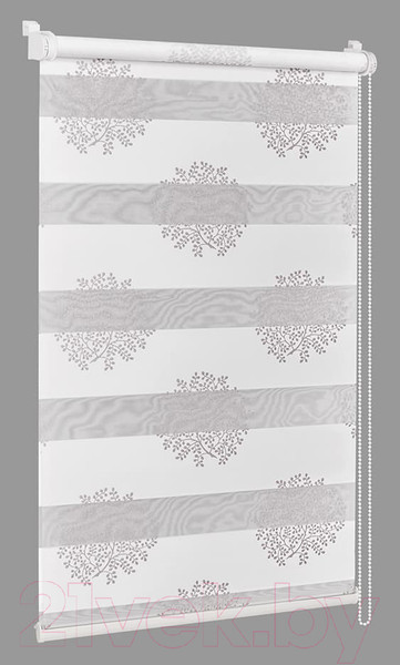 Изображение товара Рулонная штора Delfa Сантайм День-Ночь Декор МКД DN-44802 (43x160, крем/серебристый)