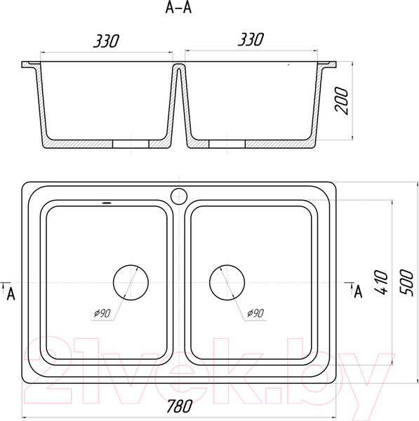 Изображение товара Мойка кухонная Gerhans C02 (серый)