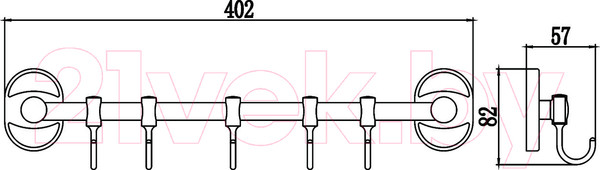 Изображение товара Крючок для ванной Savol S-008205 (хром)