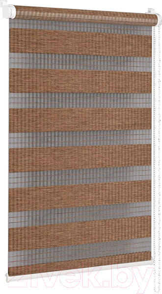 Изображение товара Рулонная штора Delfa Сантайм День-Ночь Бамбук МКД DN-42905 (68x160, мокка)