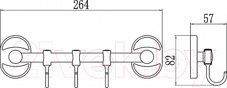 Изображение товара Крючок для ванной Savol S-008203 (хром)