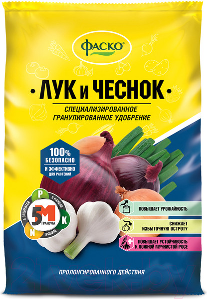 Изображение товара Удобрение Фаско 5М Для Лука и Чеснока (1кг)