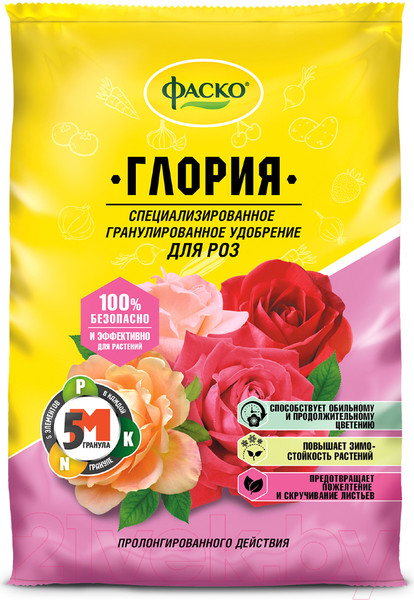 Изображение товара Удобрение Фаско 5М Глория для Роз (1кг)