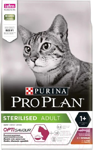 Изображение товара Сухой корм для кошек Pro Plan Sterilised утка и печень (400г)