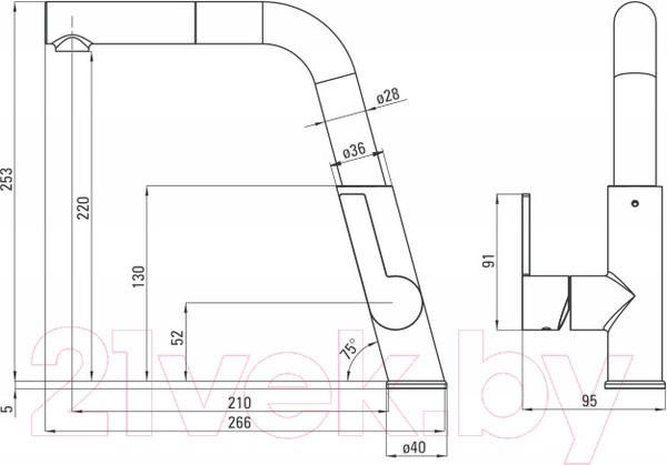 Изображение товара Смеситель Deante Silia Steel BQS F73M