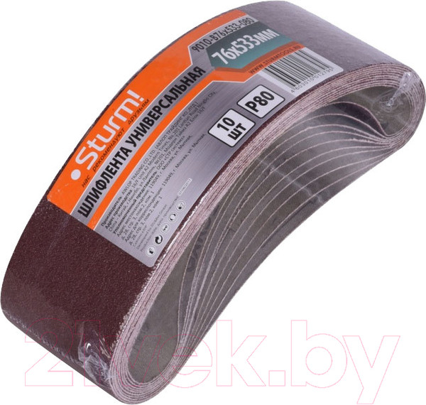 Изображение товара Набор шлифлент Sturm! 9010-B76x533-080 (10шт)