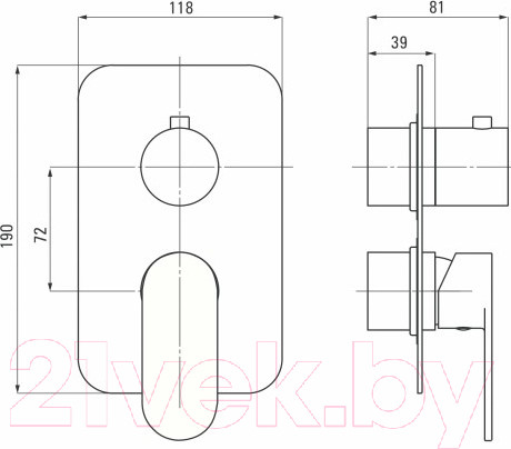 Изображение товара Внешняя часть смесителя скрытого монтажа Deante Alpinia BXY 0GAM