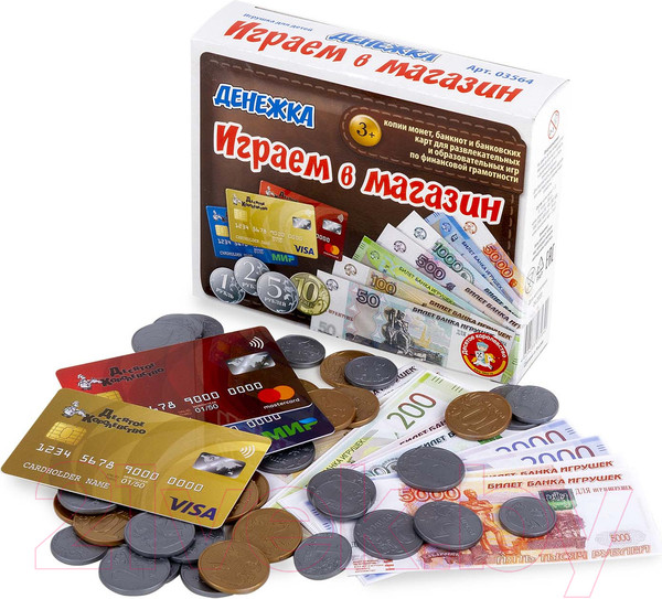 Изображение товара Настольная игра Десятое королевство Денежка. Играем в магазин / 03564