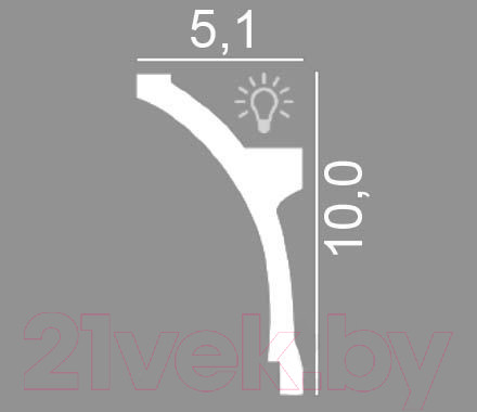 Изображение товара Плинтус потолочный OHZ Kz-100L (2м)