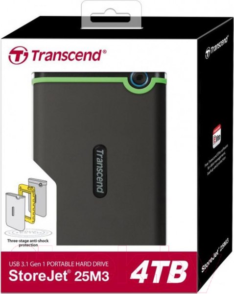 Изображение товара Внешний жесткий диск Transcend StoreJet 25M3S 4TB (TS4TSJ25M3S)