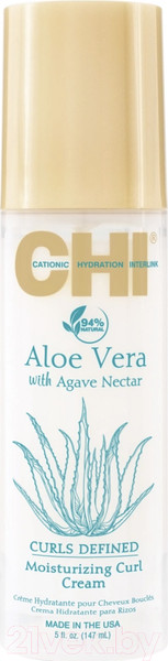 Изображение товара Крем для укладки волос CHI Aloe Vera With Agave Nectar Увлажняющий для кудрявых волос (147мл)