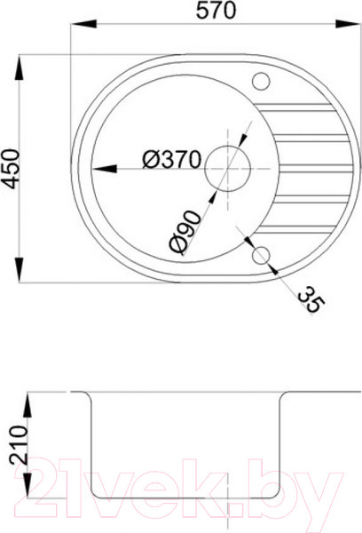 Изображение товара Мойка кухонная AV Engineering Rio AV580450RGT (гранит)