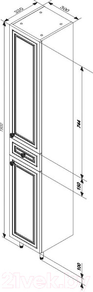 Изображение товара Шкаф-пенал для ванной RedBlu by Damixa Palace One / M41CSR0303WG