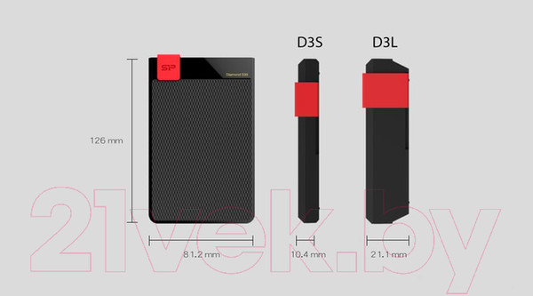 Изображение товара Внешний жесткий диск Silicon Power Diamond D30 2TB (SP020TBPHDD3SS3K)