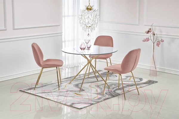 Изображение товара Обеденный стол Halmar Rondo 110x74 (прозрачный/золото)