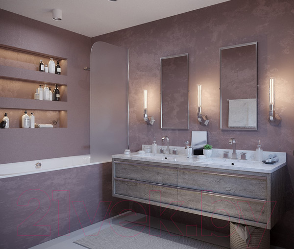 Изображение товара Стеклянная шторка для ванны Стеклоконтакт 8М-1500х700 R (матовое стекло)