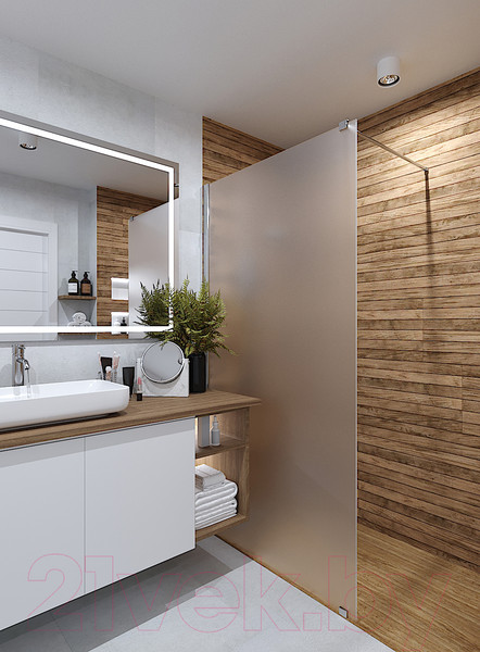 Изображение товара Душевая стенка Стеклоконтакт 8М-2000х1195 L (матовое стекло)