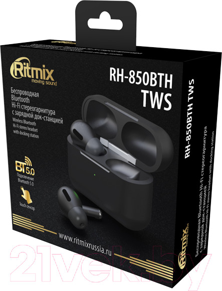 Изображение товара Беспроводные наушники Ritmix RH-850BTH TWS (черный)