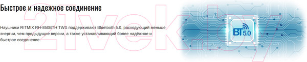Изображение товара Беспроводные наушники Ritmix RH-850BTH TWS (черный)