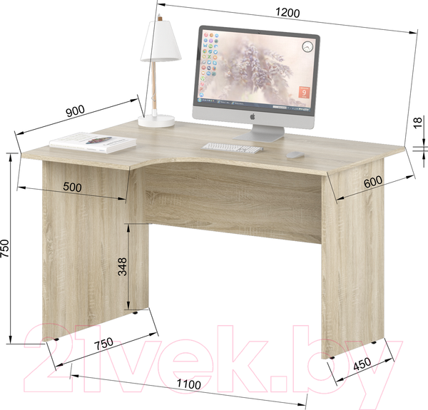 Изображение товара Письменный стол Славянская столица С-1-12Л (дуб сонома)