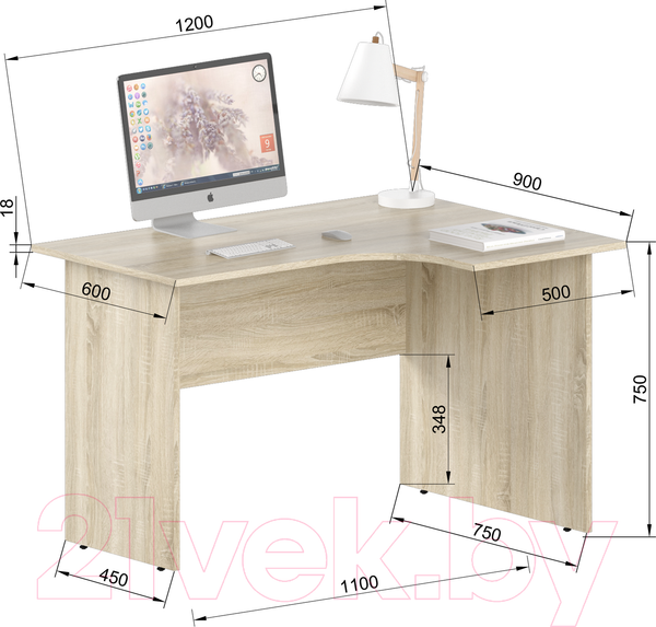 Изображение товара Письменный стол Славянская столица С-1-12П (дуб сонома)